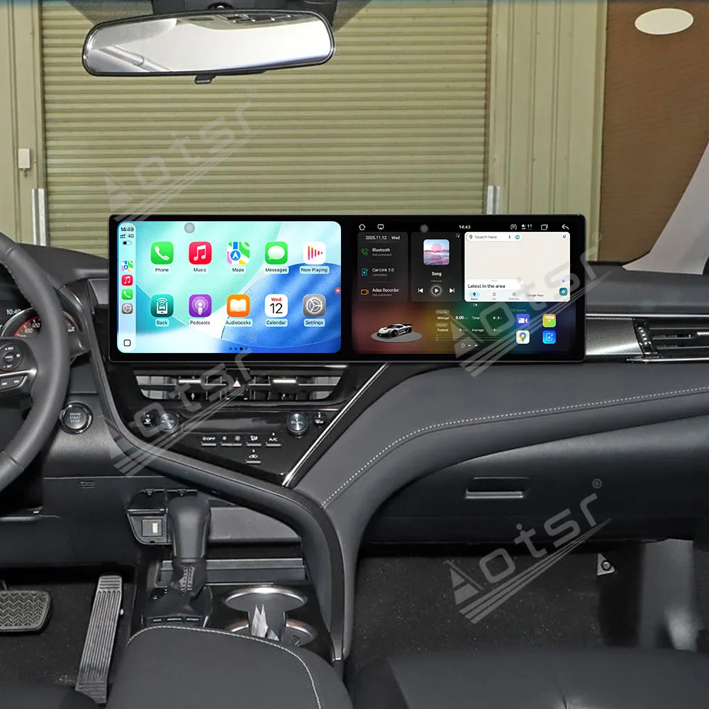 

For Toyota Camry 2021 Car GPS Navigation Dual screen 10.1 inch Android 15 Carplay Multimedia Player HD Touch screen Car Radio