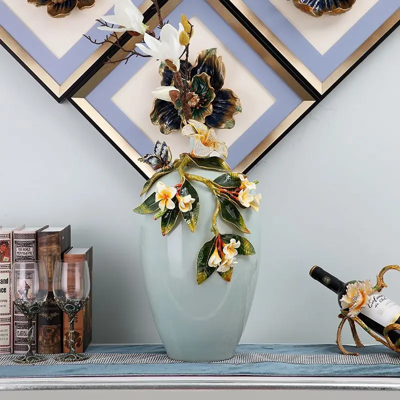 

Enamel color vase ceramic living room bedroom ornament flower arrangement home decoration