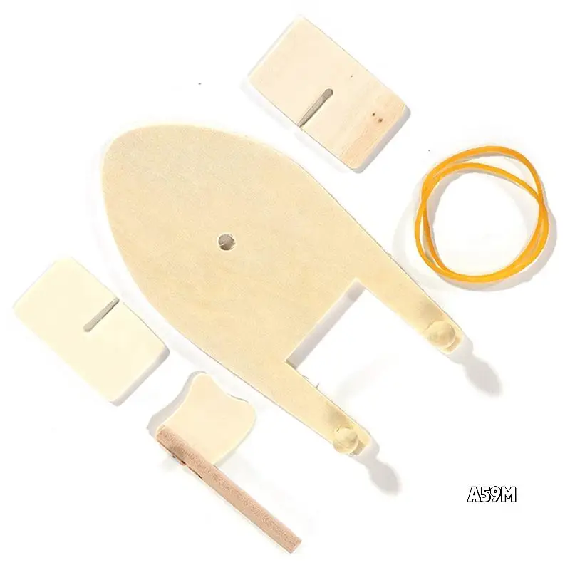 

10X DIY Wooden Sailboat Rubber Band Paddle Boat Paint Decorate Wooden Sailboat Embryo Model Handmade Materials Craft Kit