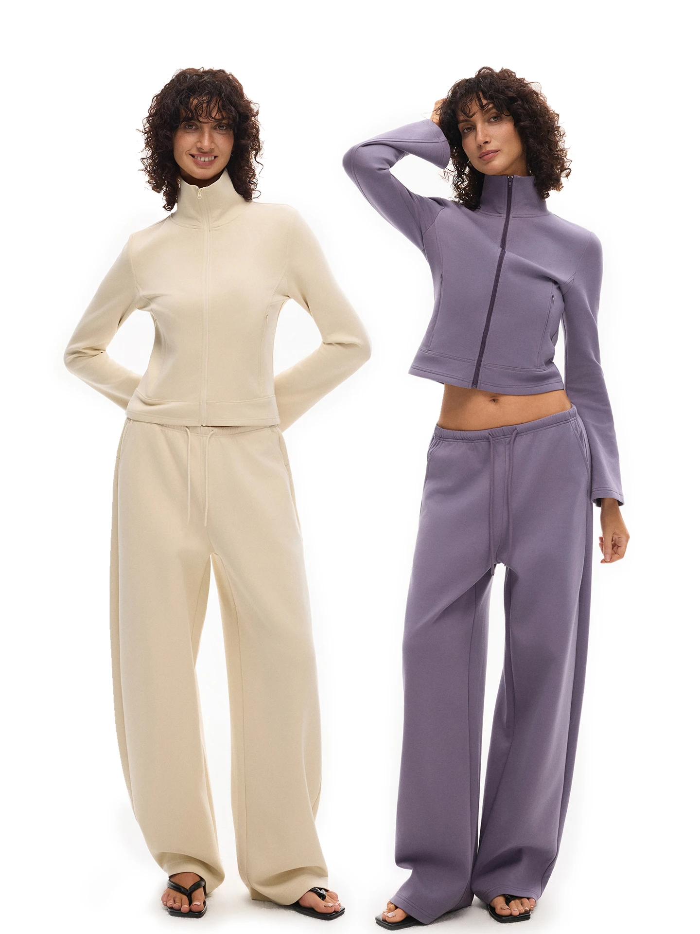 

Комплект Interris Cloud Mousse 280г: худи на молнии с высоким воротником и брюки, женская повседневная спортивная одежда для зимы и весны