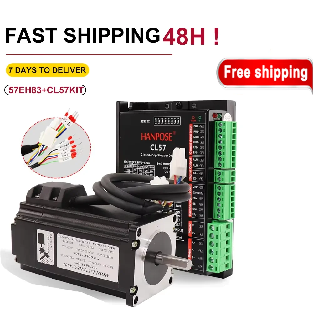 

57EH83A4001 Hybrid Step-servo motor 57X83mm Nema23 Closed Loop 4A 2.6N.M 57CME26 Servo motor Stepper Motor+CL57 for CNC Router