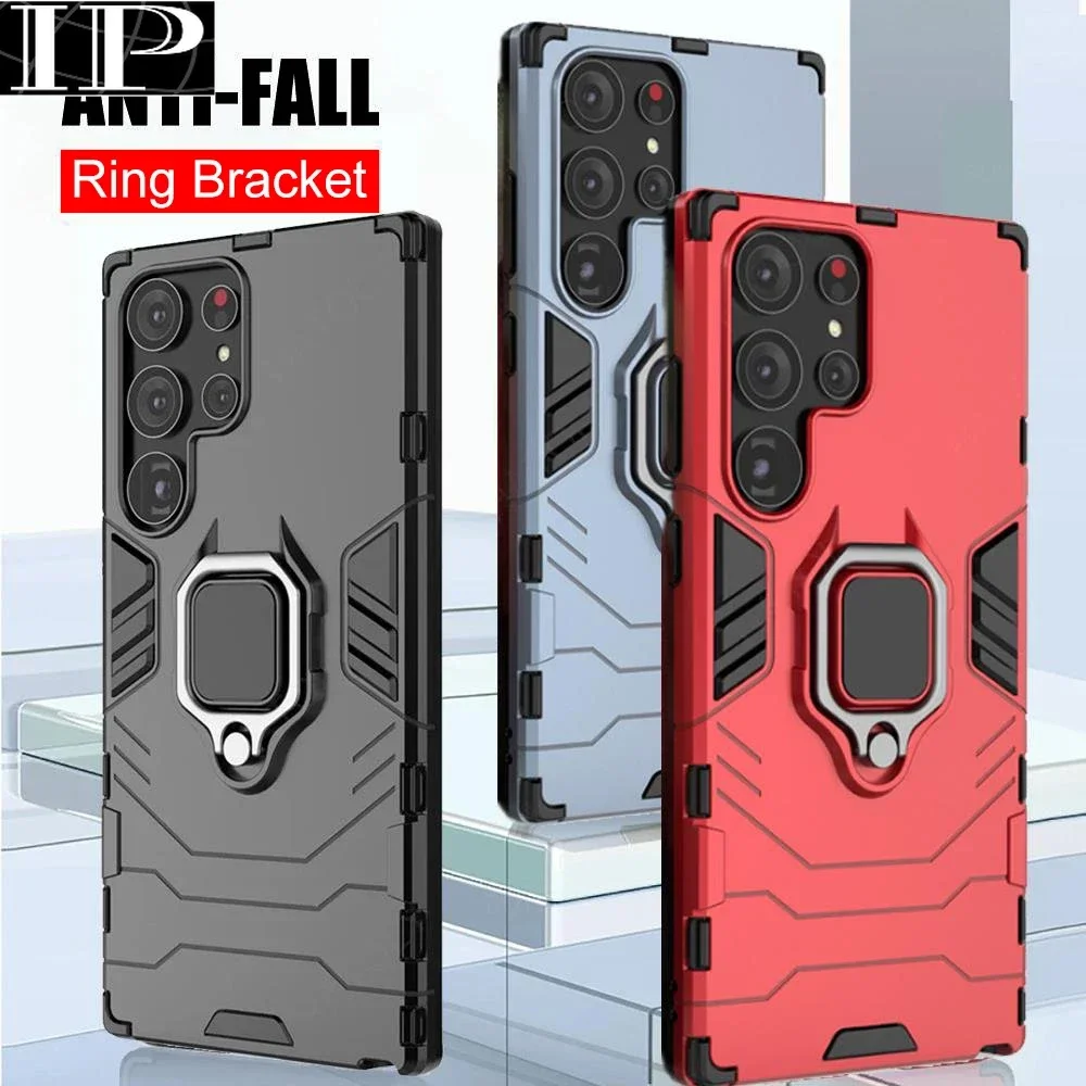 Для Samsung S24 Plus S 24 5G Чехол Armor Ring Bracket Shell Для Samsung Galaxy S24 Ultra Автомобильная магнитная защита Противоударный чехол