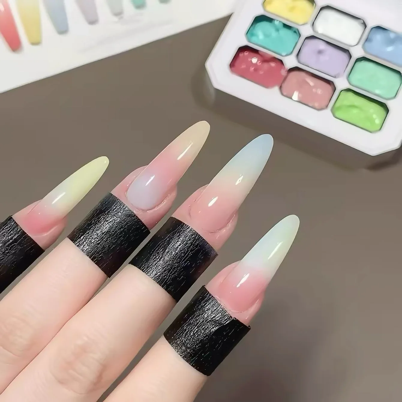 18-Fächer Bogen-Farbpalette Stempel-Gel 2026 Neuerscheinung, Hochsättigungs-Farbe Abwaschfreier Transfer-Malstift Farbverlauf-Gel-Lack – Detail 7