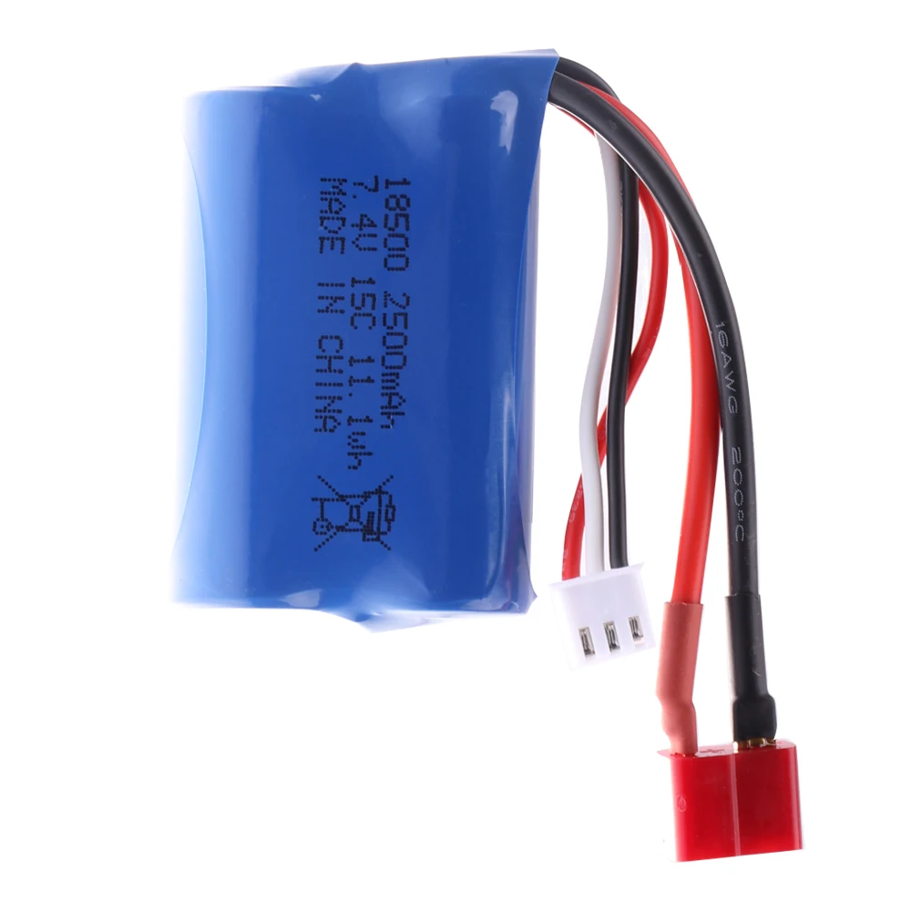 7.4v 2500mAh 18500 Li-ion battery For HBX 16889 16889A 16890 16890A SG1601 SG1602 1/16 RC truck/cars spare parts 2S 7.4V Battery