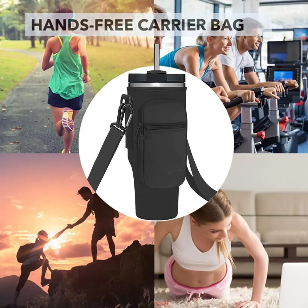 

С брелоком и кнопкой для альпинизма, держатель для бутылки с водой, Сумка с карманом для телефона, регулируемый ремешок, сумки для чашки с водой, «свободные руки»