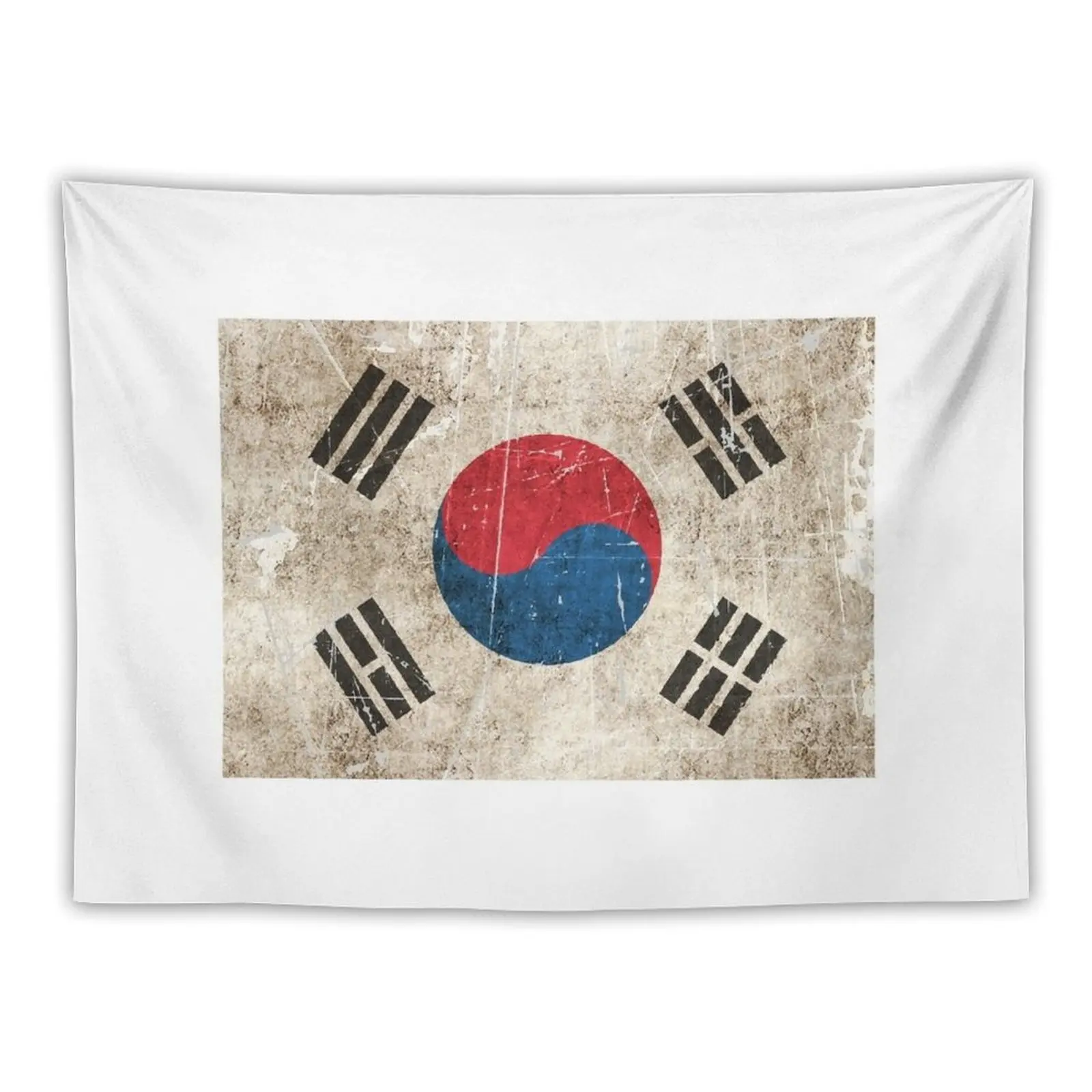 

Vintage Aged and Scratched South Korean Flag Tapestry Aesthetic Room Decor Room Decore Aesthetic Tapestry