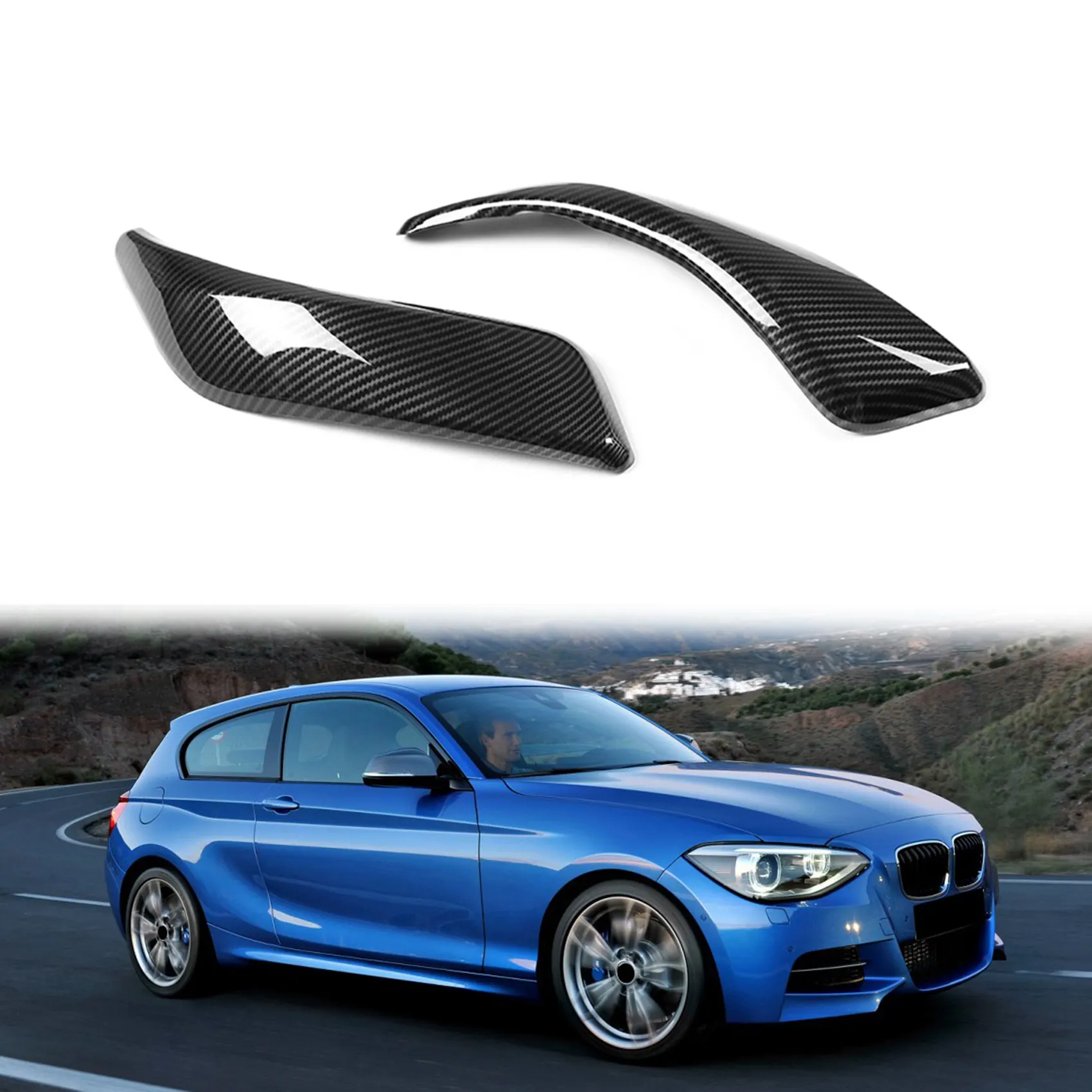 

4Pcs Carbon Fiber Car Inner Door Handle Trim Pull Grab Panel Handle Cover For-BMW F20 F21 F22 F23 12-18 2 Door-AS55