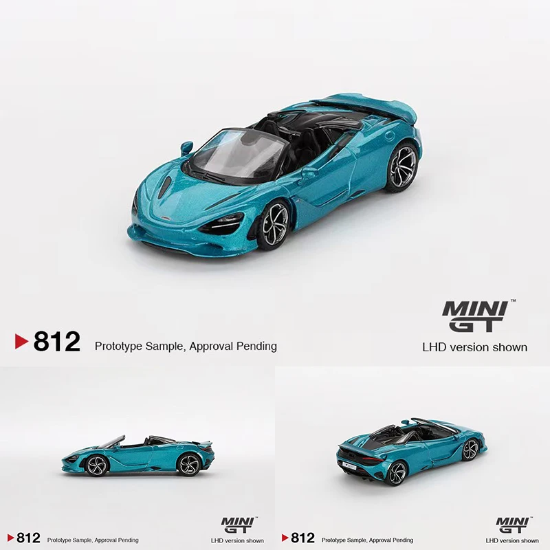 PreSale MINIGT 812 1:64 750S Spider Belize Blue Diecast Model Collection Toys