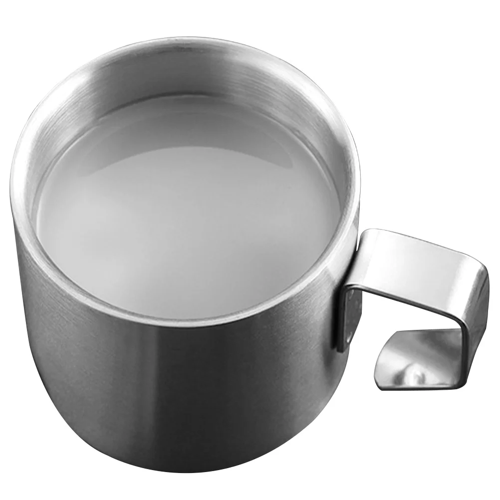 

Espresso Cups Coffee Milk Decorative Metal Stainless Steel Porridge Large Capacity Cereal Portable Breakfast Silver Travel