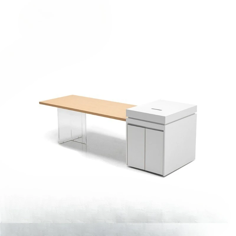 French cream wind rock slab dining table integrated horizontal hall household retractable dining table and chairs