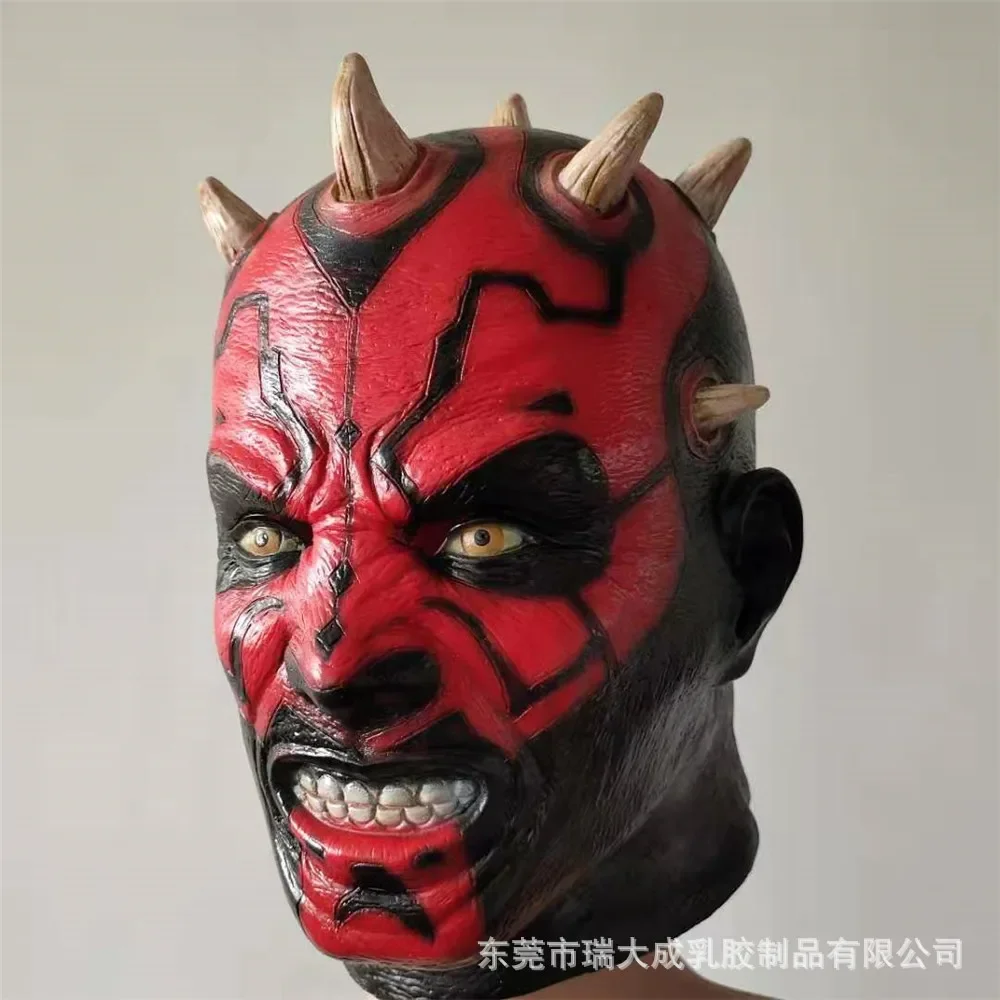 Cosplay Darth Maul Mask for Men Adult Full Head Latex Masks Helmet Halloween Party Masquerade Prop Accessories