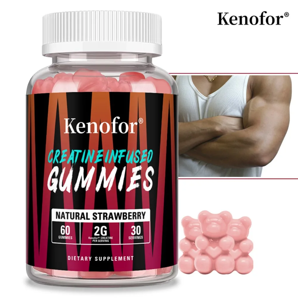 Creatine Gummies - 2g Creatine Per Serving, Natural Strawberry Flavor, Muscle Performance Support