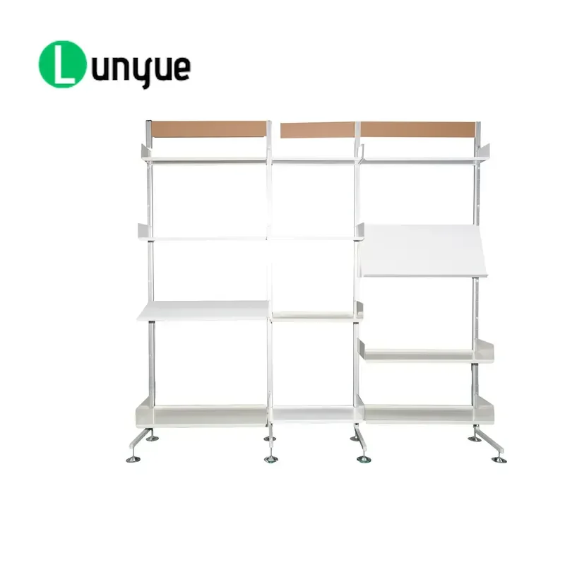 White Minimalist Modular Track Wall Shelving System Adjustable Durable Metal Shelves for Bedroom and Food Storage