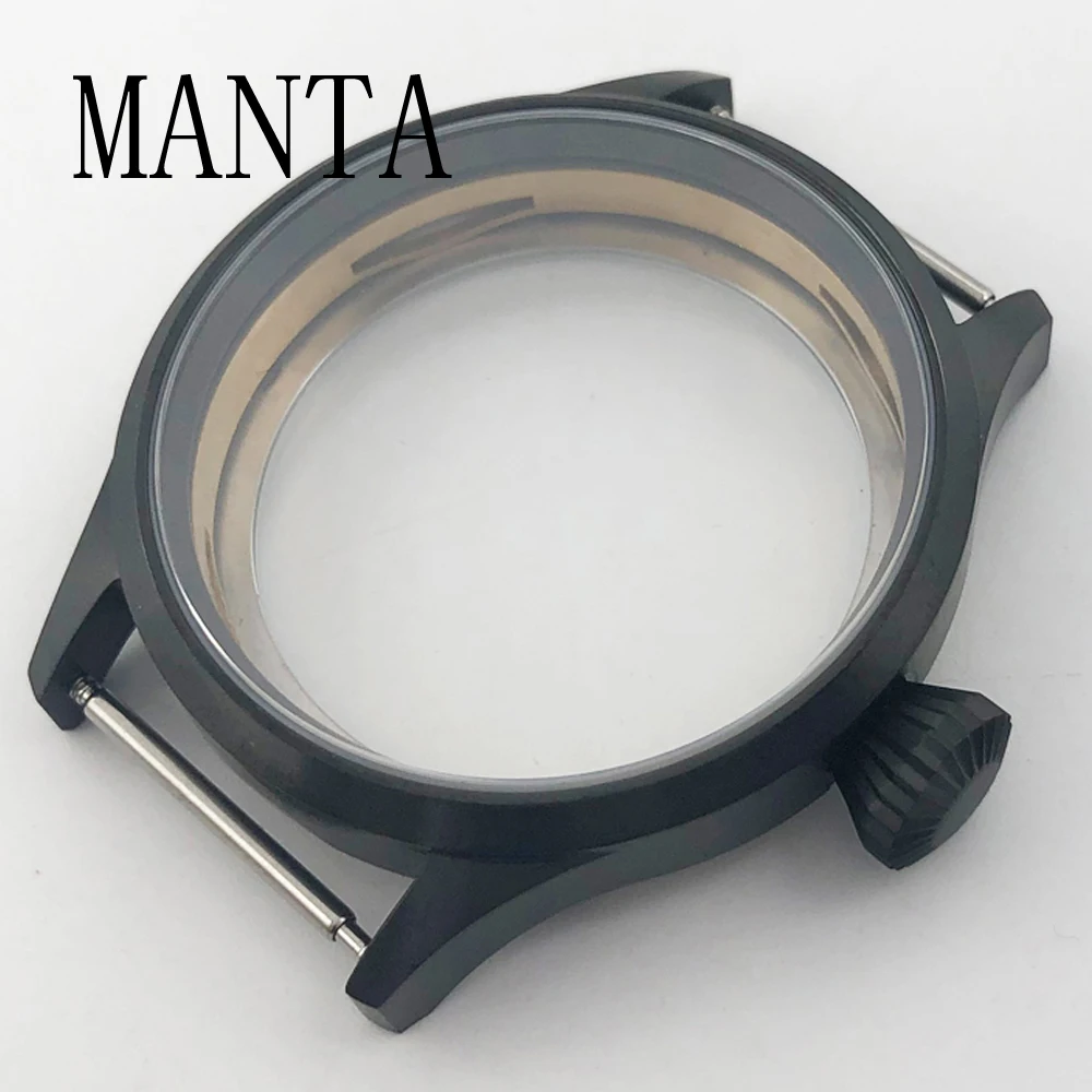 MANTA 43mm Stainless Steel Case Sapphire Glass Fit ETA6497/6498 Seagull ST3600/3620 Movement Watch Parts