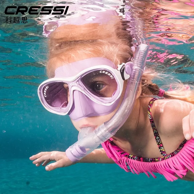 Conjunto de Snorkel Infantil Cressi, Equipamento de Mergulho com Máscara e Tubo Respiratório para Idades de 7 a 13 Anos, Três Tesouros do Snorkel
