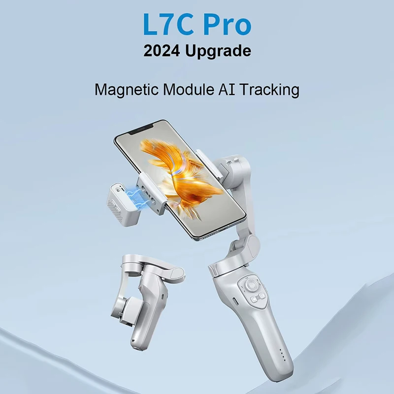 NEW Takenoken L7C Pro Plus White Portable Gimbal Stabilizer Automatic Adjustable for Mobile Phone DSLR Camera Handheld Camera