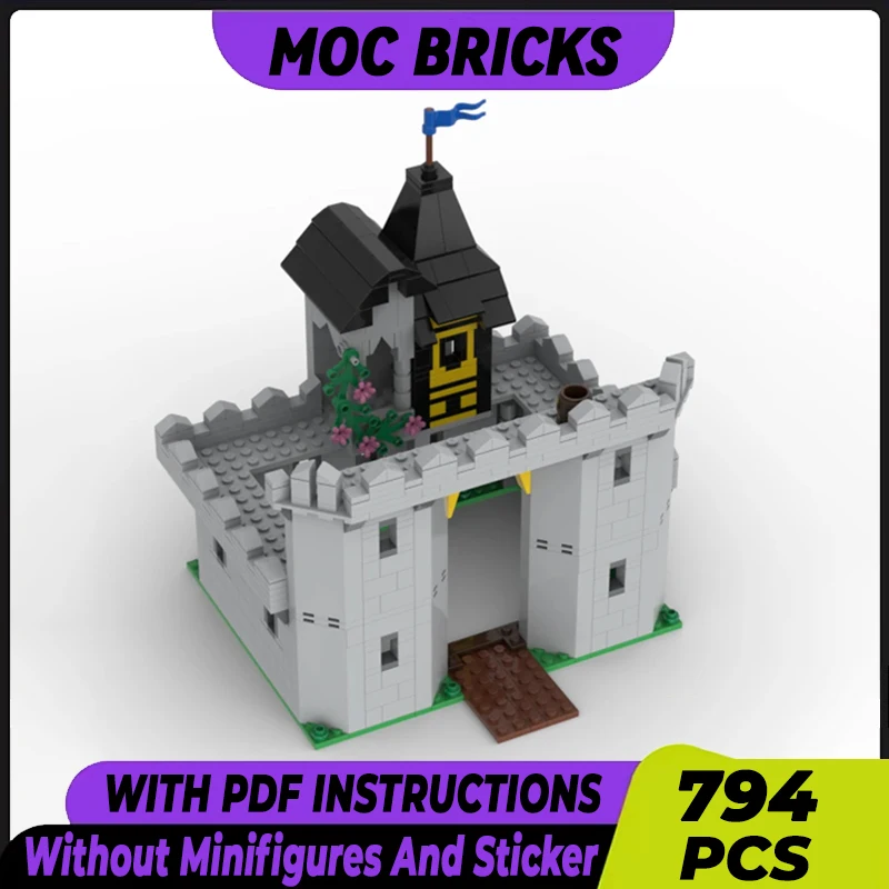 

Medieval Castle Model Moc Building Bricks Black Falcon's Fortress Technology Modular Blocks Gift Christmas Toy DIY Sets Assembly