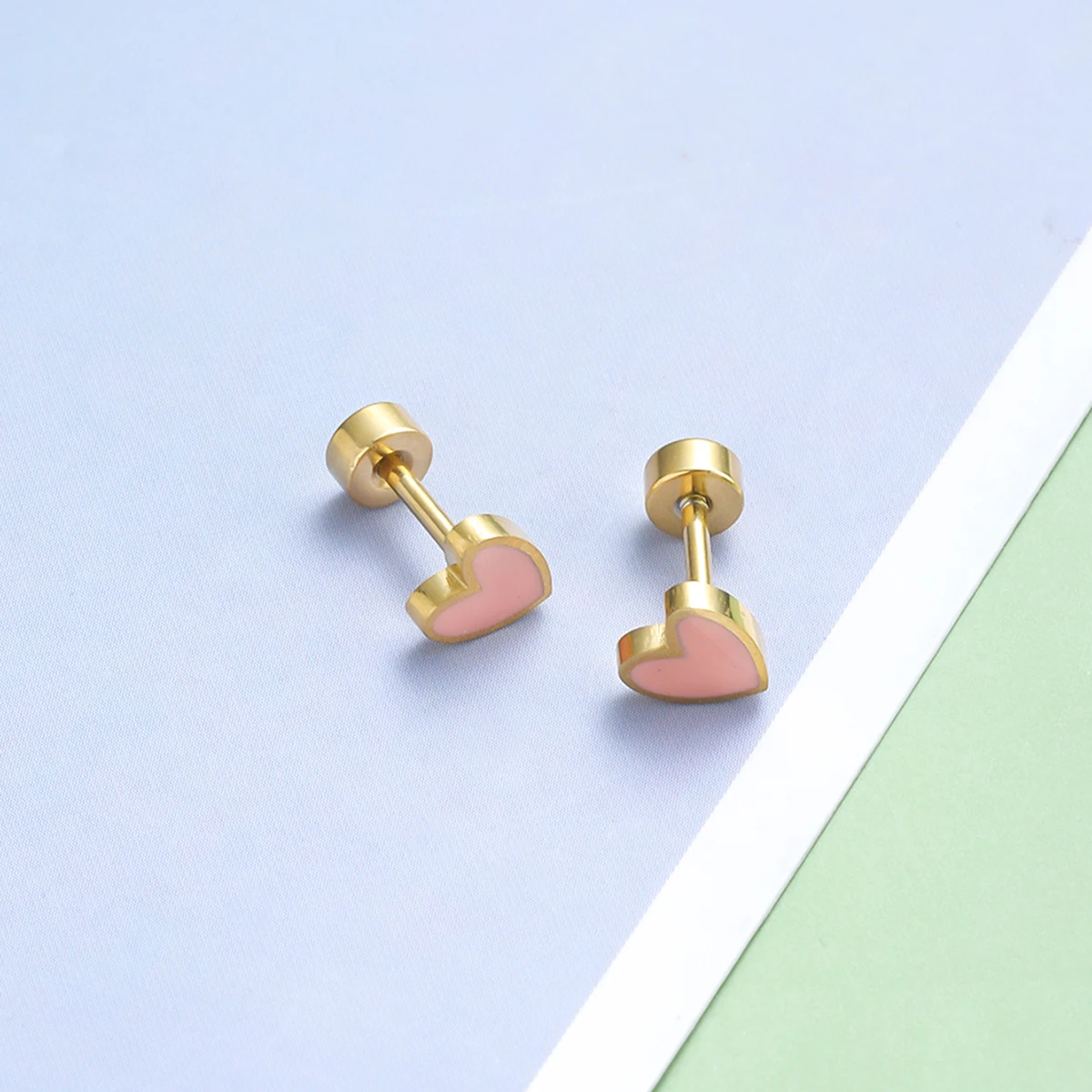 A pair of love pink earrings