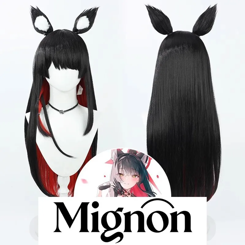 Blue Archive Fox Sakura Koyzumi Wakasa Cosplay Wig Game Blue Archive Black Red