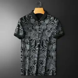 Summer Polo Shirt Playera Polo Hombre Breathable Polo 2023 New Lapel Short-sleeved Men Digital Print Pattern Men's Polo Shirt