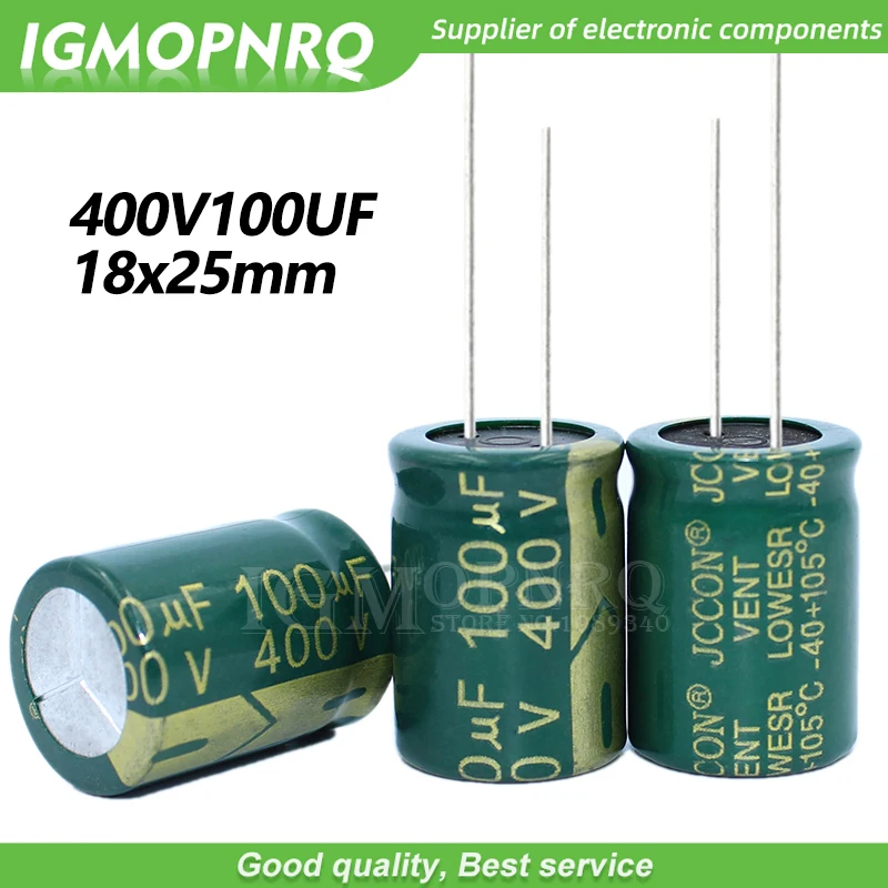 5PCS 400V100UF 18*25mm igmopnrq Aluminum electrolytic capacitor high frequent low impedance 18x25mm