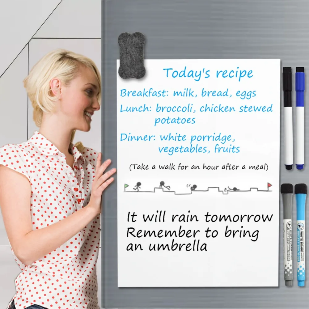 دائم A3/A4/A5 مغناطيس الثلاجة السبورة قابل للمسح لوحة الإعلانات مخطط شهري لوحة بيضاء قابلة لإعادة الاستخدام الثلاجة ملصق #2