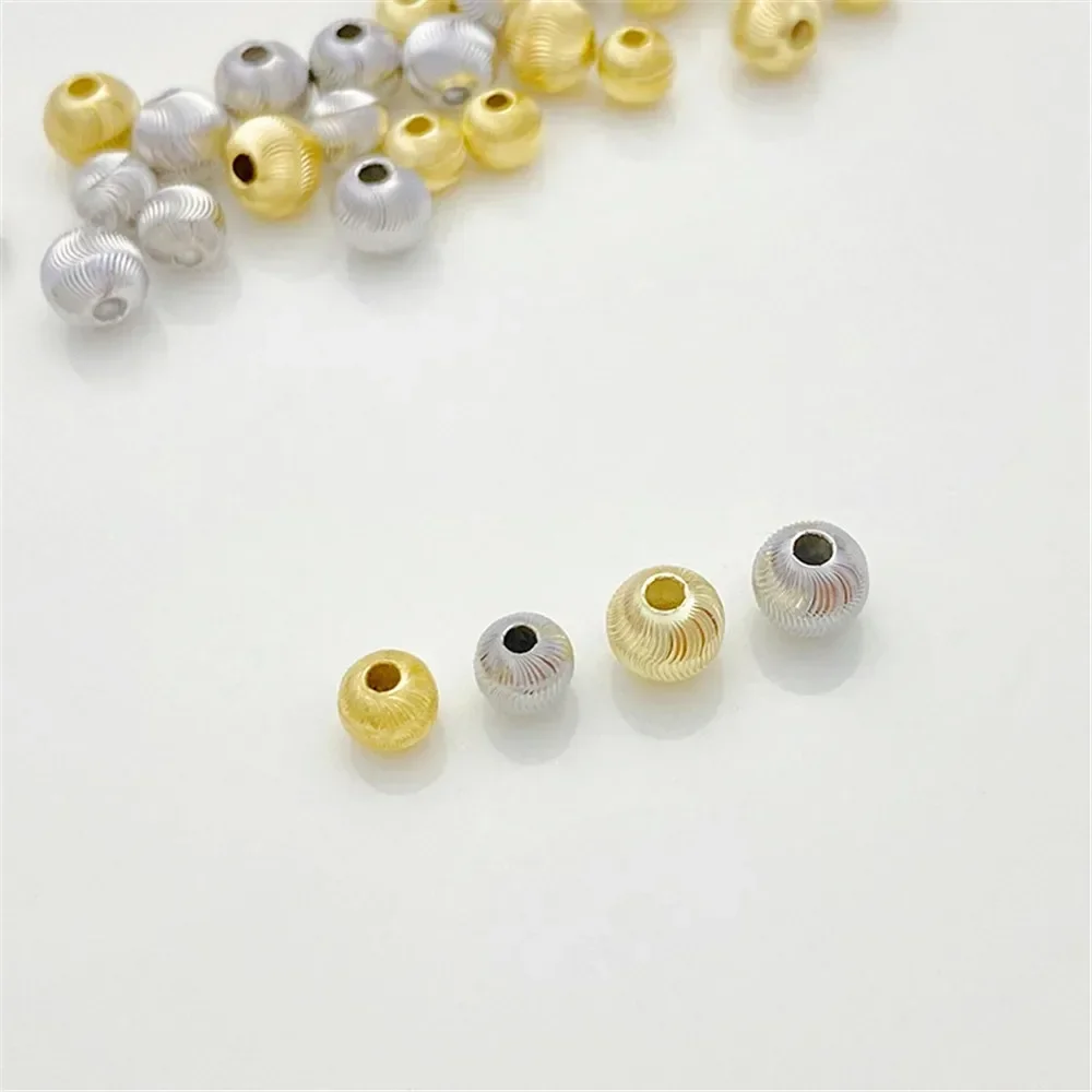 Fiore in oro 14 carati a grana fine Flash Cat Eye Perline Perline sfuse Fatte a mano Bracciale fai da te Collana Accessori materiali per gioielli