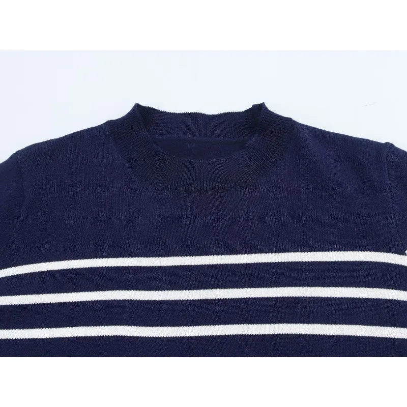 Tops de verano para mujer, camiseta de manga corta a rayas de punto para mujer, camisetas para mujer, camiseta Y2k Harajuku, Top Pulovers