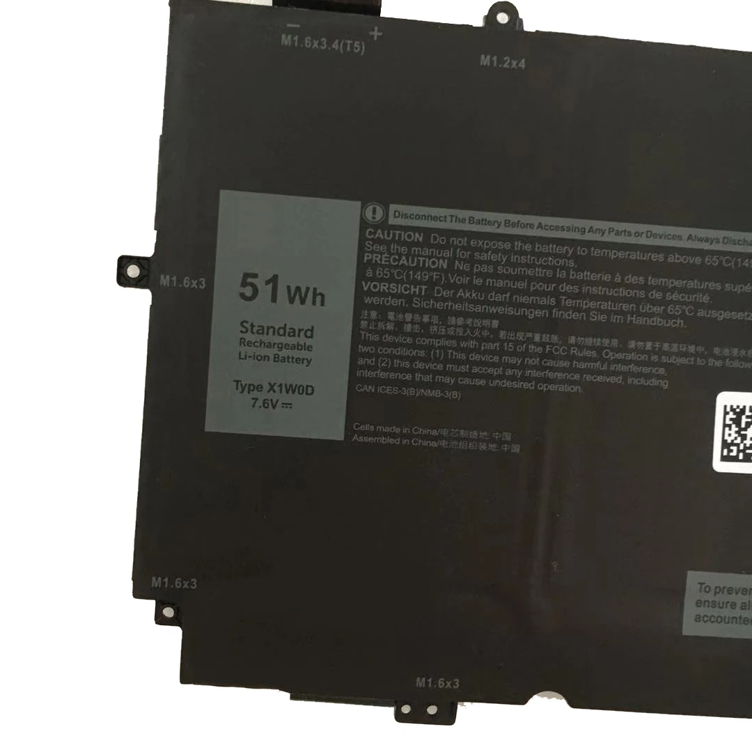CP Laptop Battery X1W0D 7.6V/6710mAh/51Wh For XPS 9310 2-in-1 ​Series Notebook