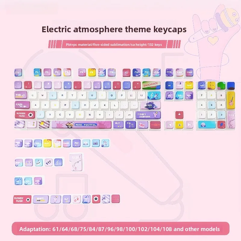 

Cyber Atmosphere Keycaps SA Profile 119 Keys PBT Dye-Sublimation 4-Sided Light Through Full Set