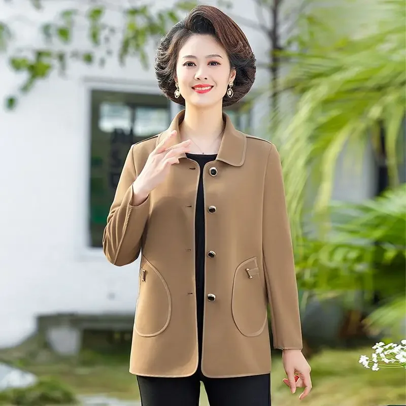 

Windbreaker Women Jacket Mid-length 2022 New Spring Thin Coat Oversized Women's Single Breasted Outwear Casual Loose Female WEEF