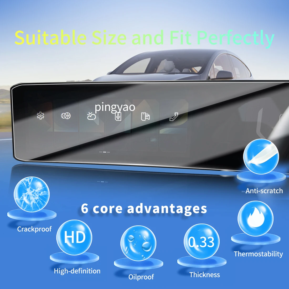Car Sticker Screen Protector Navigation Display Tempered Glass Protective Film Car Vehicle For 2026 KIA Stonic RHD