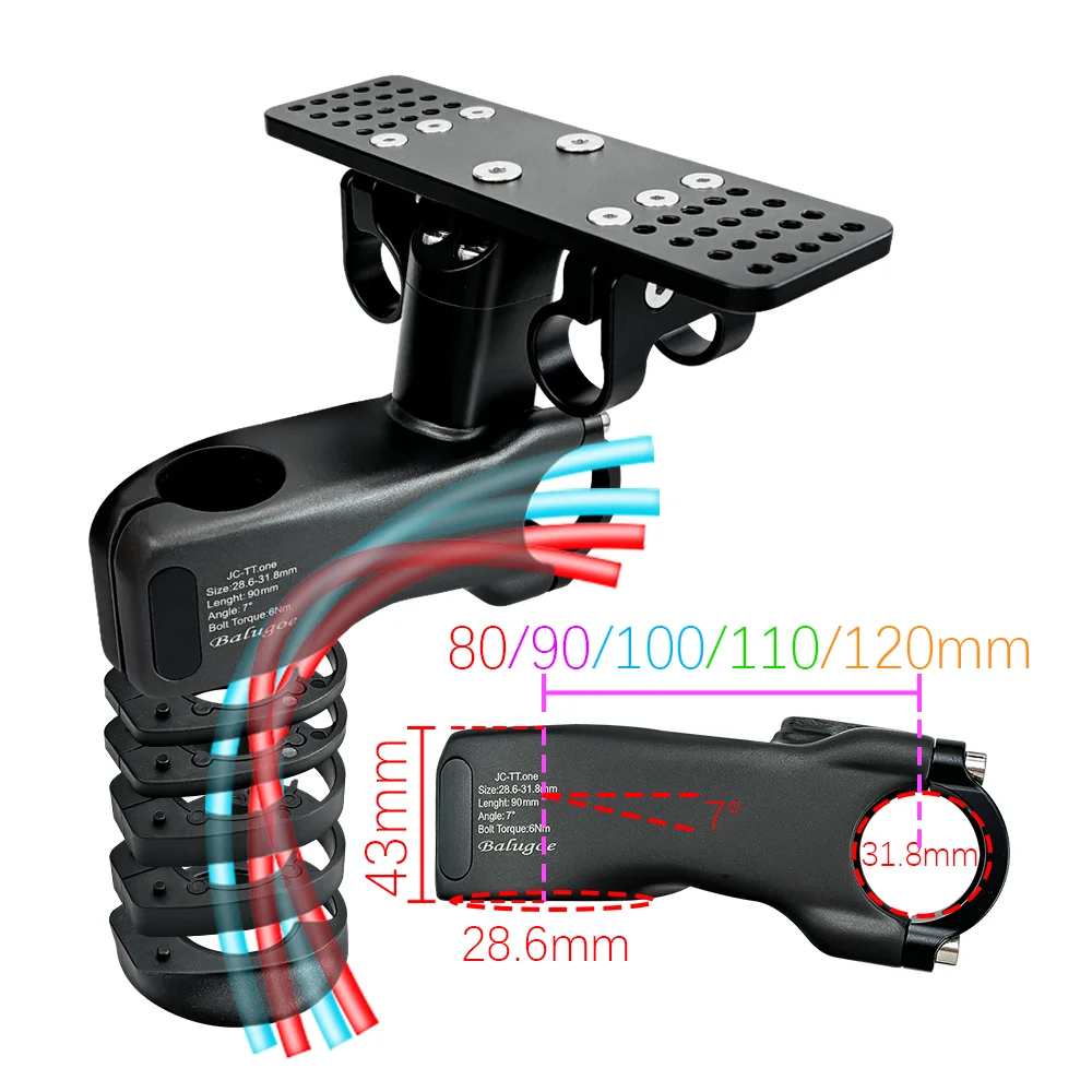 26 BALUGOE MTB Fahrradlenker, vertikaler Lenkervorbau, Triathlon-Lenker, modifizierter Rennrad-TT-Lenker, Spoon-Seitenlenker, 28,6-31,8 mm – Detail 3