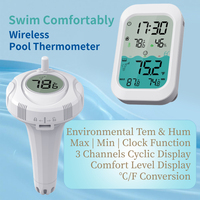 -20~60°C Wireless Floating Pool Thermometer LED Temperature Humidity Measure for Swimming Pool Baby baths Aquariums Fish Pond