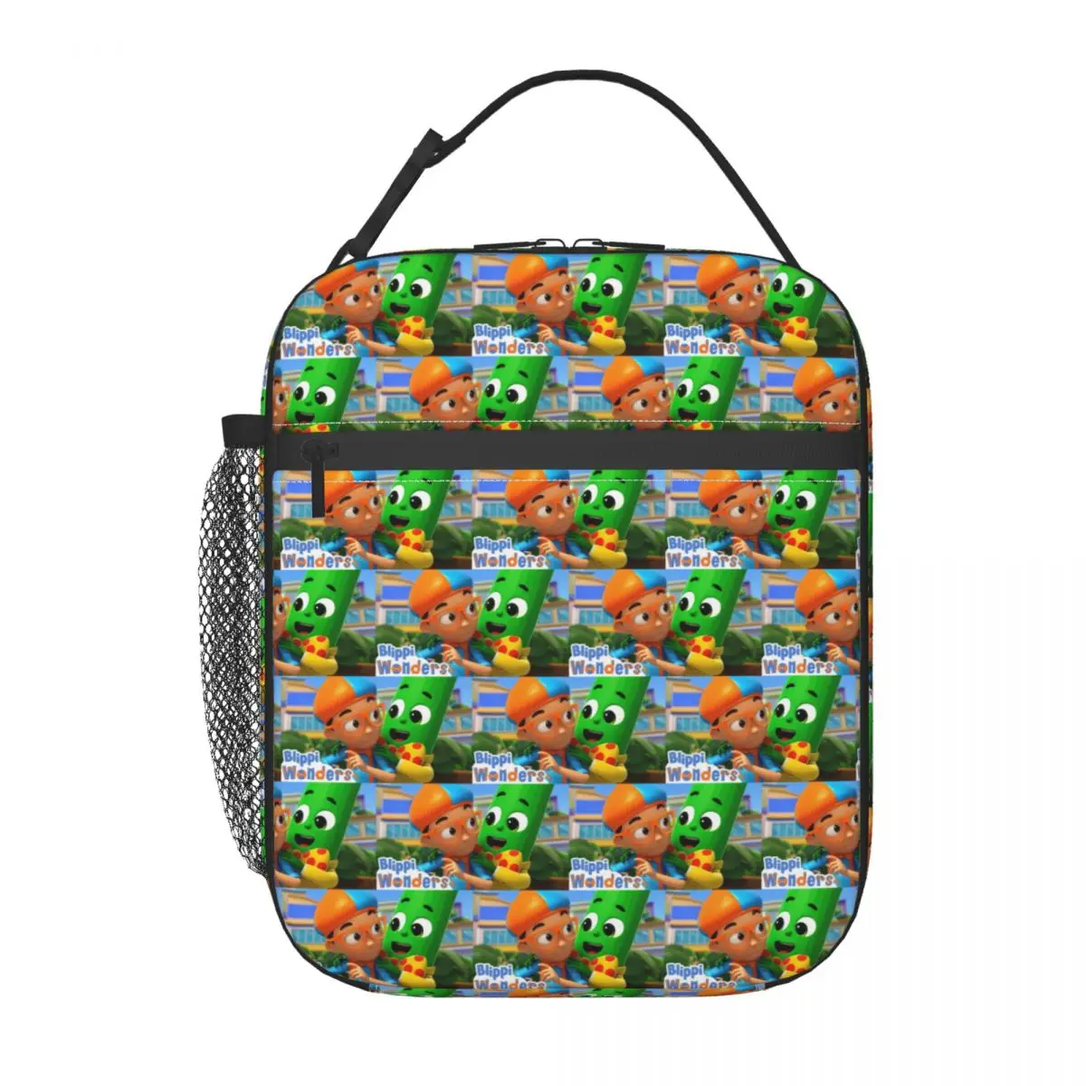 Cartoon Blippiing English Teacher Insulated Lunch Bag for Women Kids Leakproof Food Boxes Thermal Lunch Box Tote