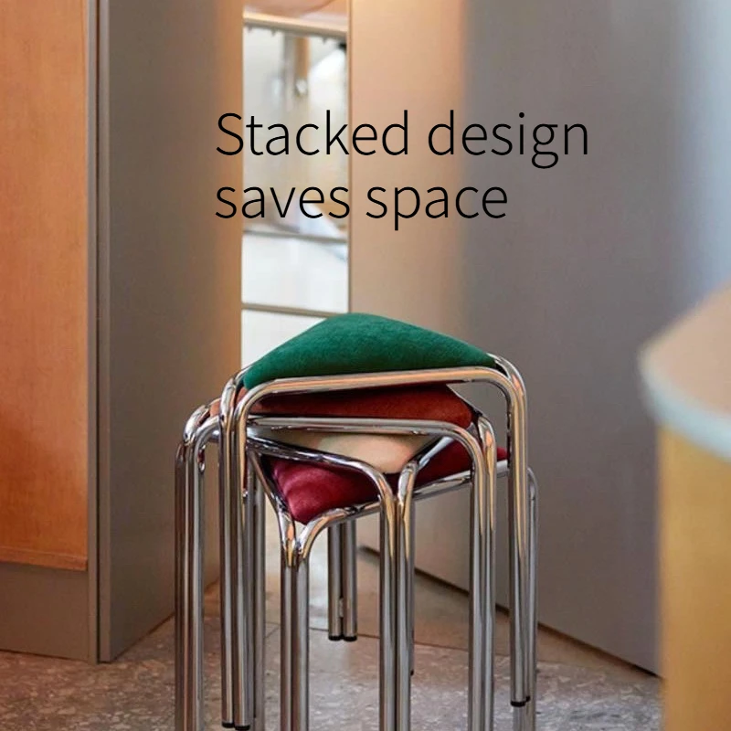 Retro Triangle  Small Bench, Multifunctional Seat for Home, Cafe & Hotel