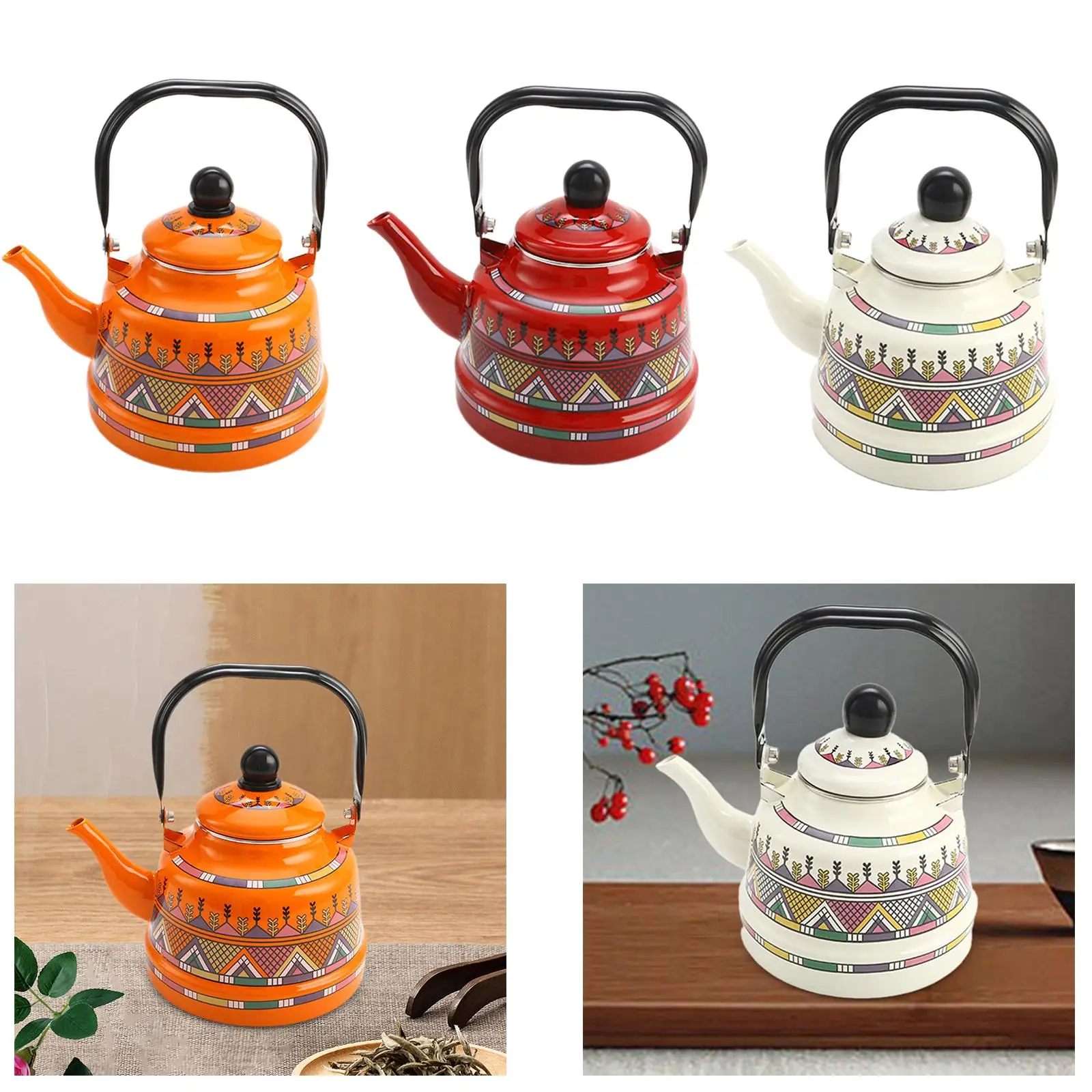 Wasserkocher, Wasserkrug, einfach zu befüllen, 1,7 Liter, Teegeschirr, Emailleware, Teekanne, Wasserkrug für Haushaltsdekorationen, Wohnzimmer