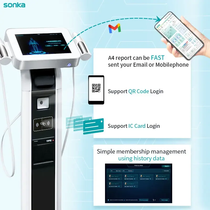 New USA body 3D Scanner Segmental 8-Electrode Bmi Bioimpedance Body Composition Analysis Analyzer