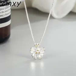 2023 New Silver Color Separation Cherry Blossom Pendant Necklaces for Women Romance Flower Choker Student Party Jewelry Gift