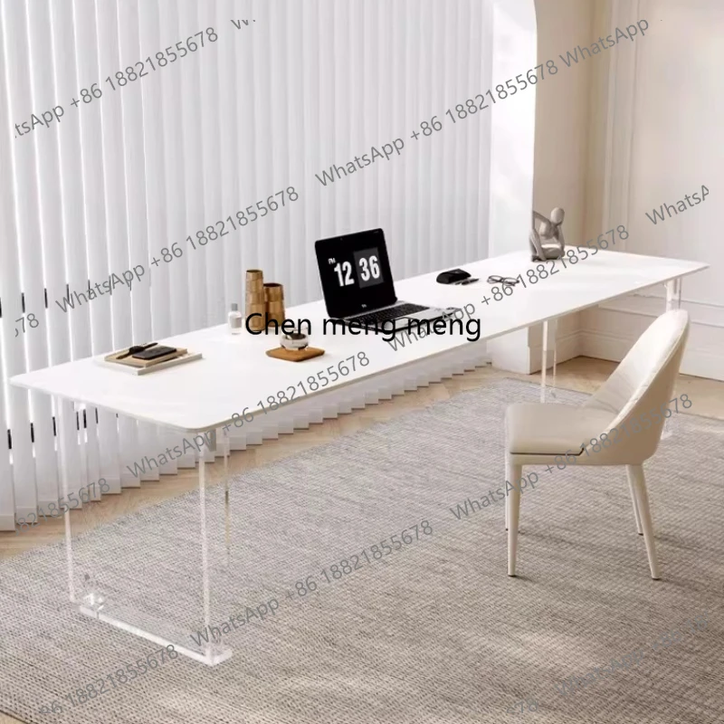 

Creamy white French minimalist style room offices office desks and workstations acrylic Room desks Computer desk