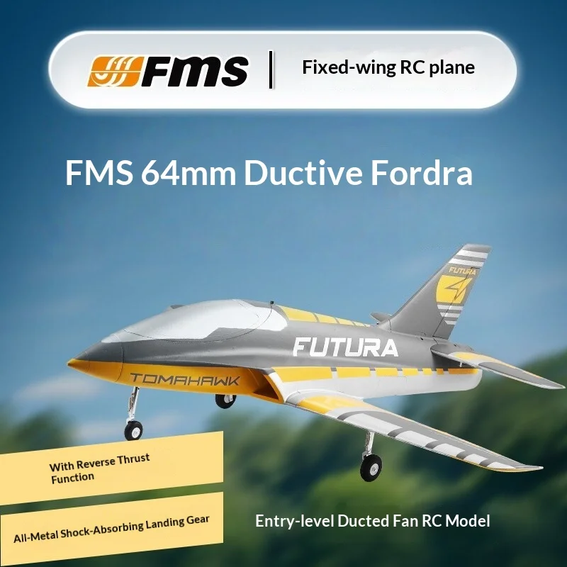 FMS Futura Jet 64mm EDF Ducted Fan RC Airplane, Simulation Fixed Wing Remote Control Plane PNP XT60 Head FUTURA