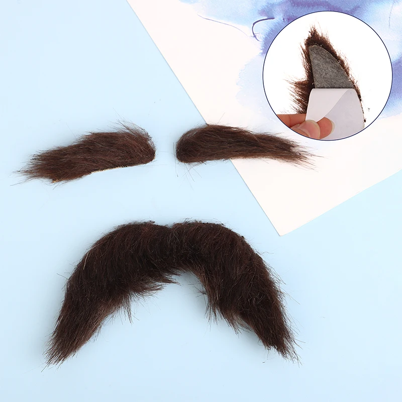 3Pcs Eyebrows Kits Cosplay Props Decoration Fake Mustache Set For Club Activities Masquerade Costume Party Halloween