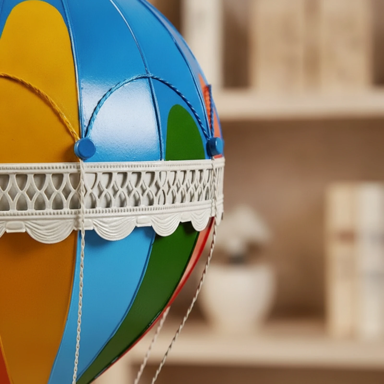 Ornamento de Balão de Ar Quente Pintado em Metal, Decoração Única, Apanhador de Sol Relaxante para Fotógrafos, Estúdios de Fotografia