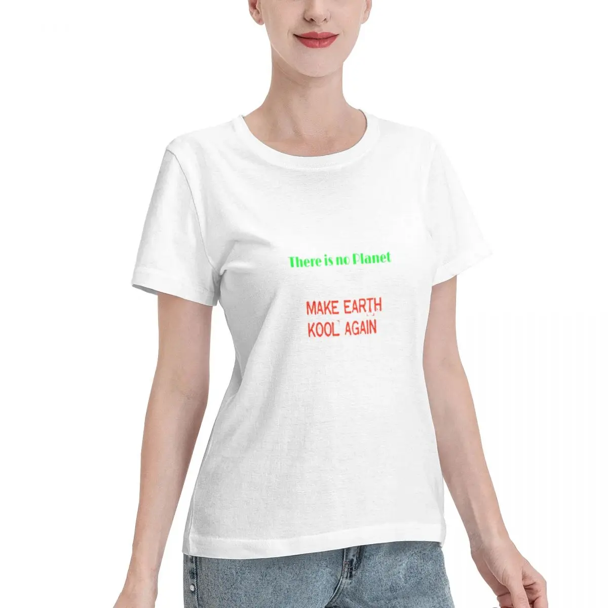 Durable Wear There Is No Planet B Make Earth Kool Again Women's T-shirt Sweet Wholesale Blank Tee
