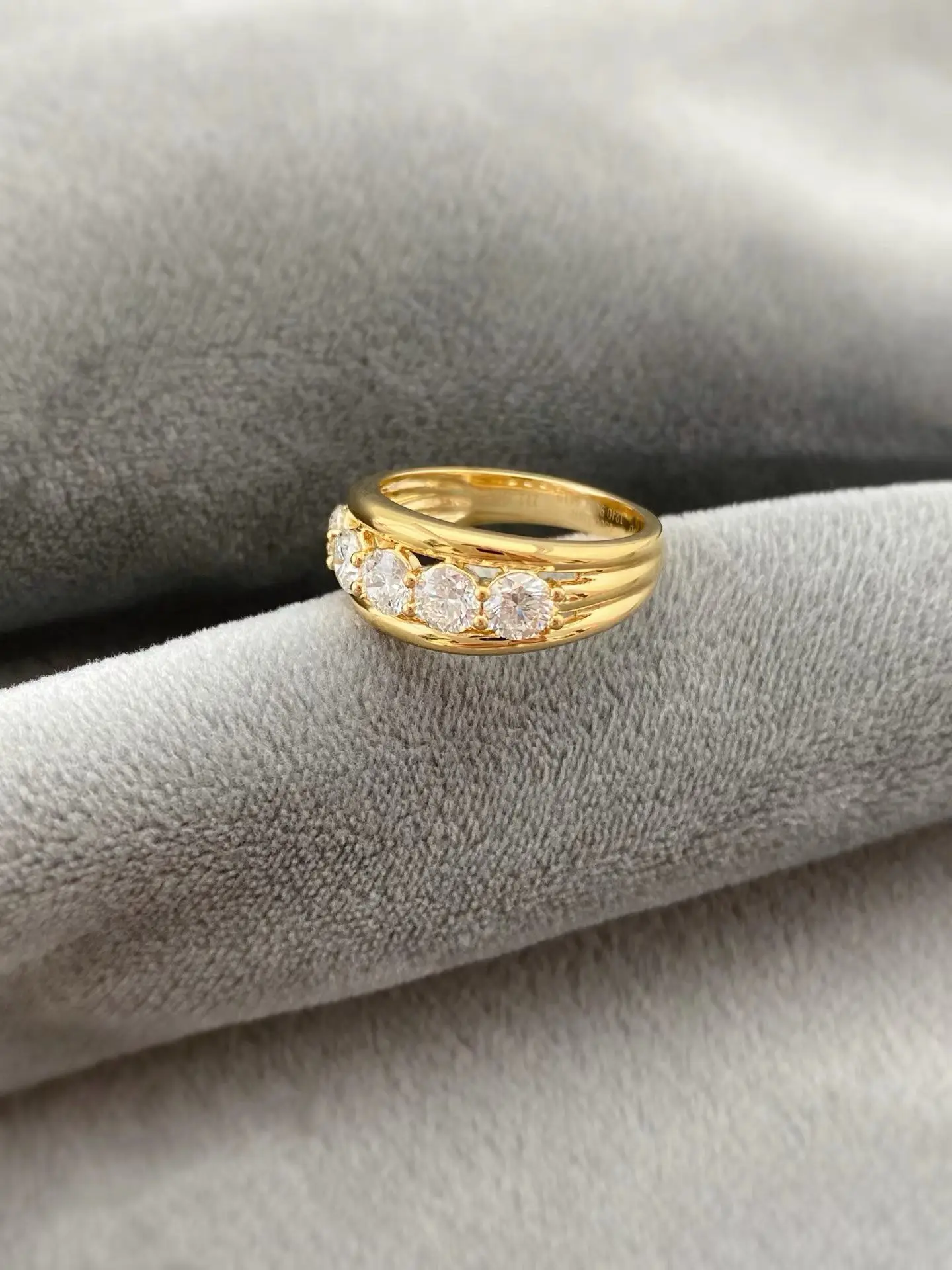 18K gold solid genuine gold laboratory-grown diamond 1.5 carat 5-prong engagement ring wedding ring jewelry customization