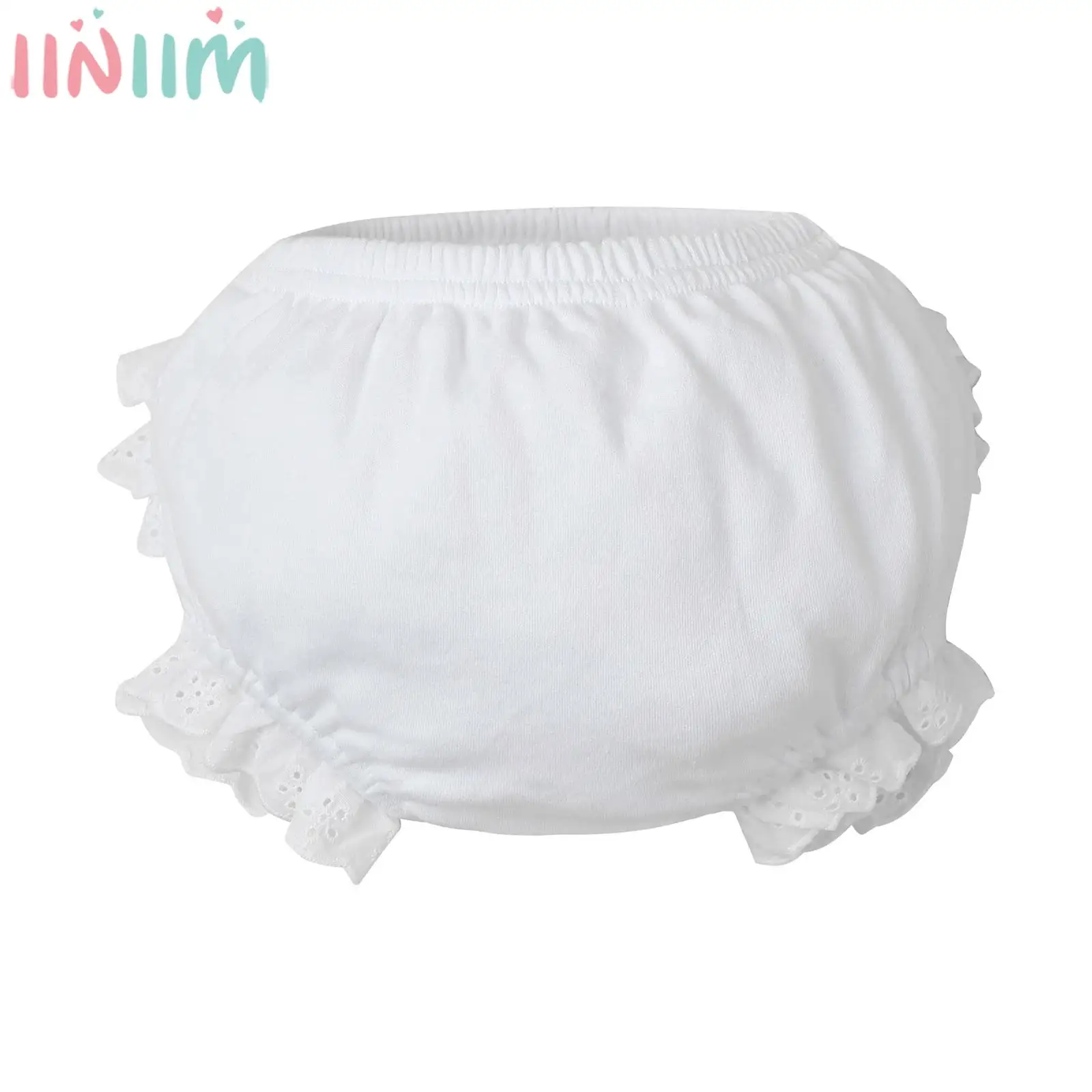 Newborn Baby Soft Cotton Bloomers Solid Color Ruffled Casual Shorts Elastic Waistband Bread Pants Briefs Nappies Diaper Cover