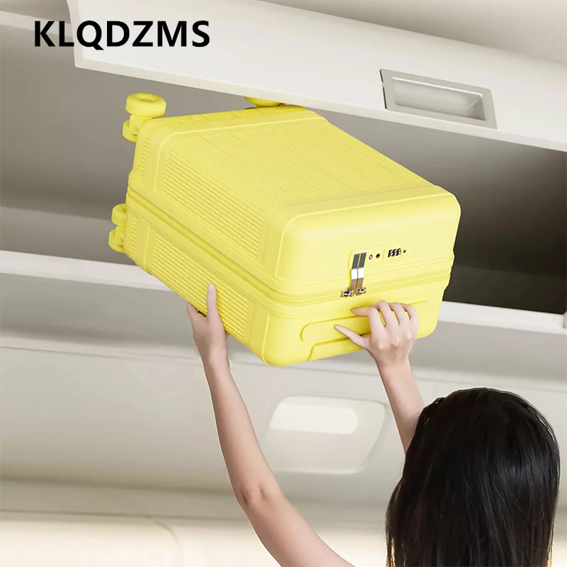 

KLQDZMS Ручной дорожный чемодан 18-дюймовый посадочный ящик ABS + ПК Чехол на колесиках Студенческий ящик с паролем Женский чемодан для салона