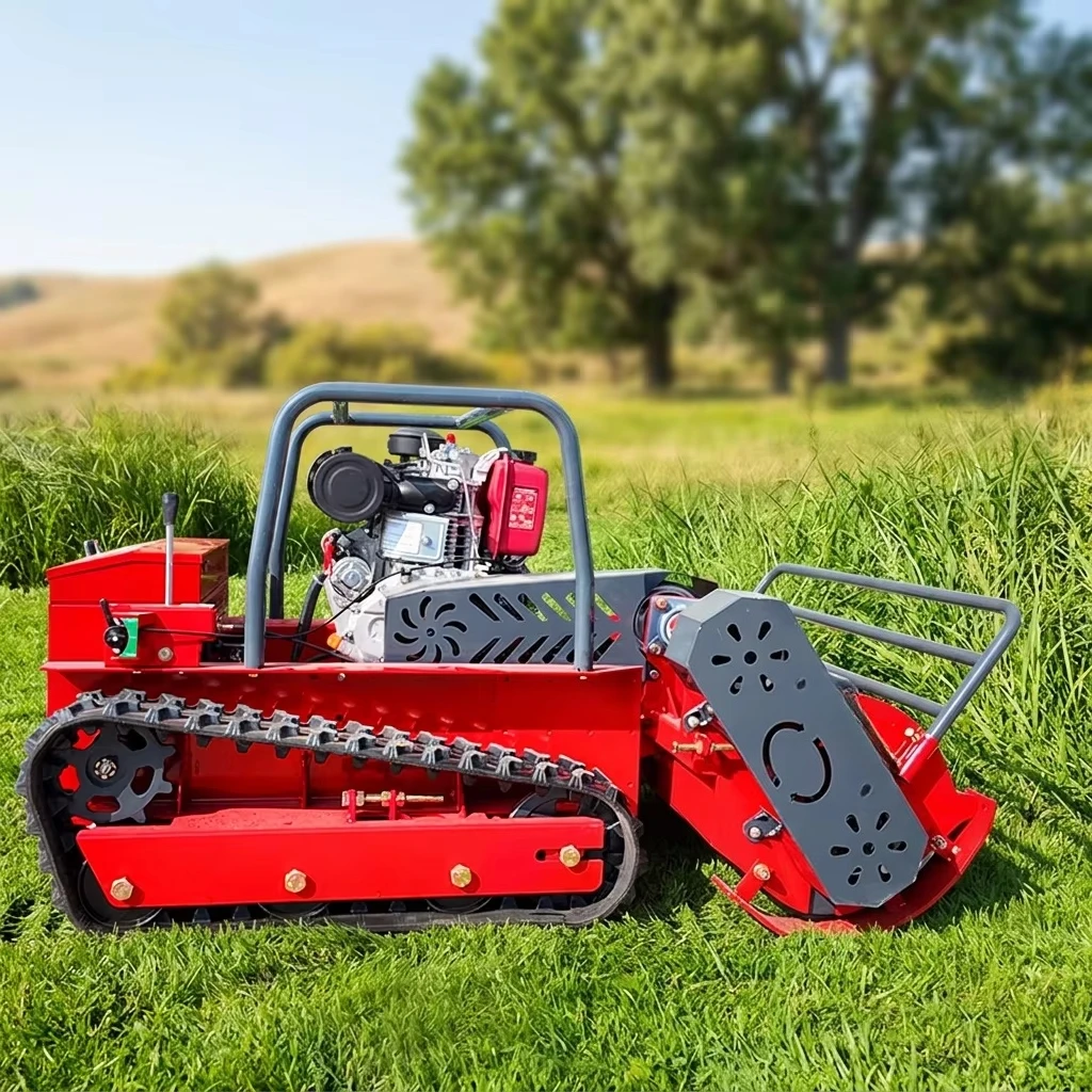 Commercial Crawler Remote Lawn Mower 24V Cordless 196cc Engine 800Cutting Width for Small Landscaping Projects