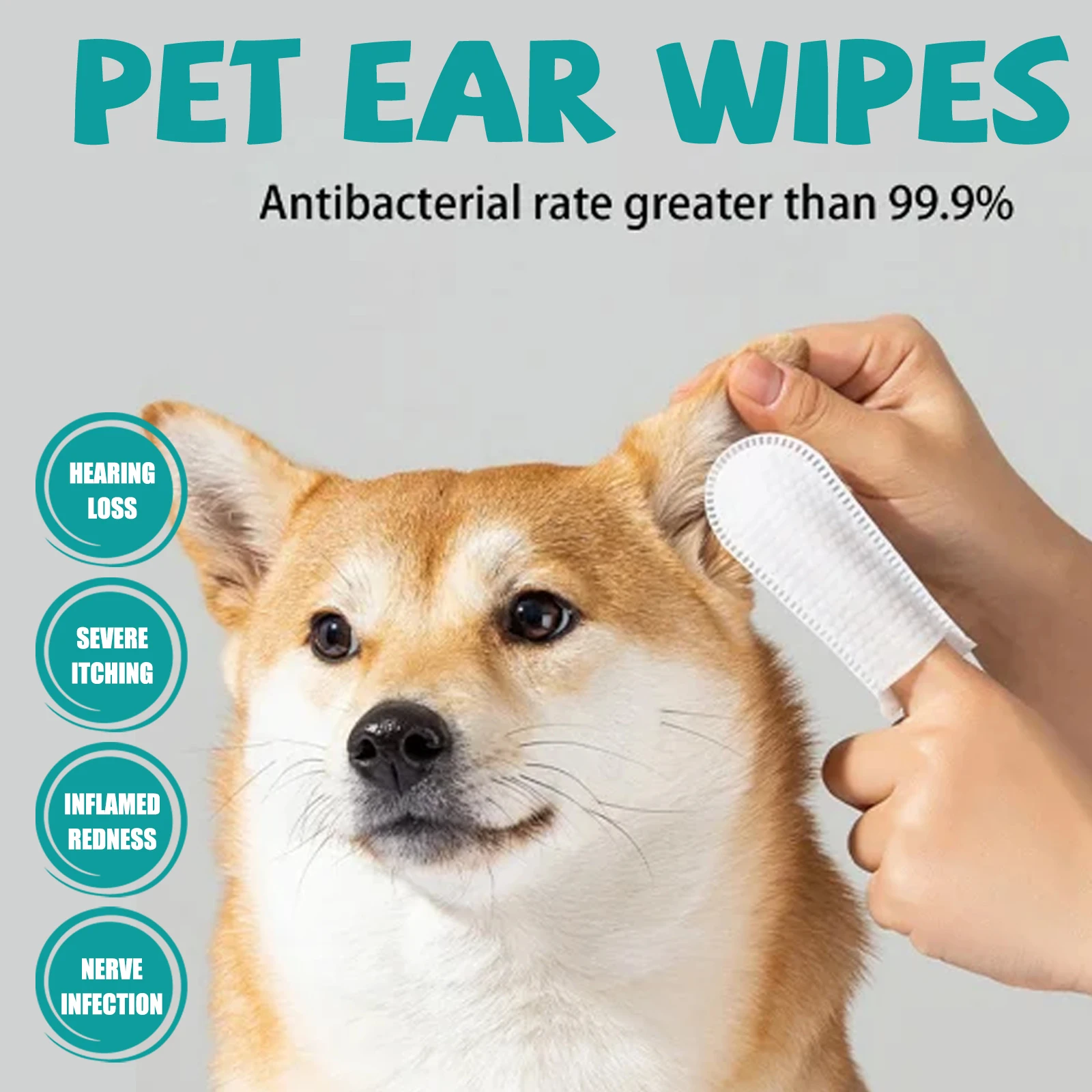 Pet Cleaning Finger Wipes Cats Dogs Remover Eye Tear Ear Mite Stains Disposable Cleaner Wipe Non-irritating Pets Beauty Products