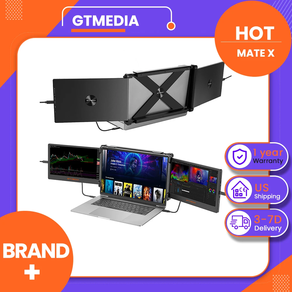 GTMEDIA MATE X Portable Dual Screen Monitor Laptop Screen Extender for 13-17.3